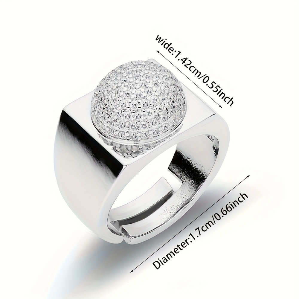 925 Sterling Silver Open Ring Unisex Hip Hop Fashion Statement Ring